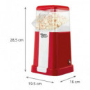 JOCCA Palomitero 1200W Vintage Rojo Vaso Medidor