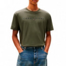 Camiseta con logo lineal bordado