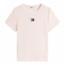 Camiseta slim acanalada con parche