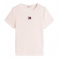 Camiseta slim acanalada con parche