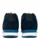 Zapatillas de ante con mezcla de texturas