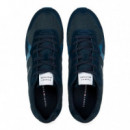 Zapatillas de ante con mezcla de texturas