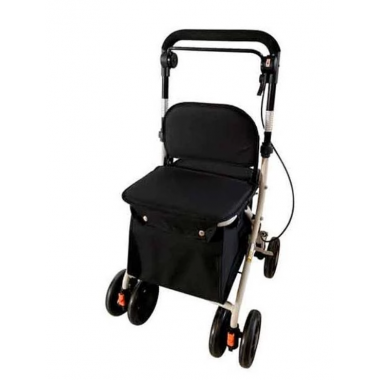 ANDADOR CARRO COMPRA CON ASIENTO PASEO NEGRO REF: SC002E / 001461