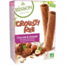 BISSON GALLETA ROLL RELLENAS CHOCOLATE Y AVELLANAS - 125G REF: EB9358