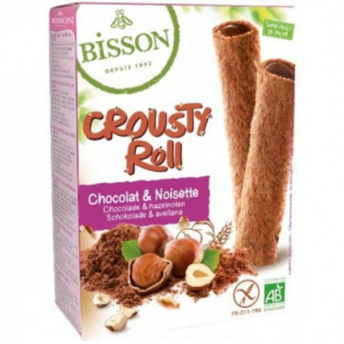 BISSON GALLETA ROLL RELLENAS CHOCOLATE Y AVELLANAS - 125G REF: EB9358