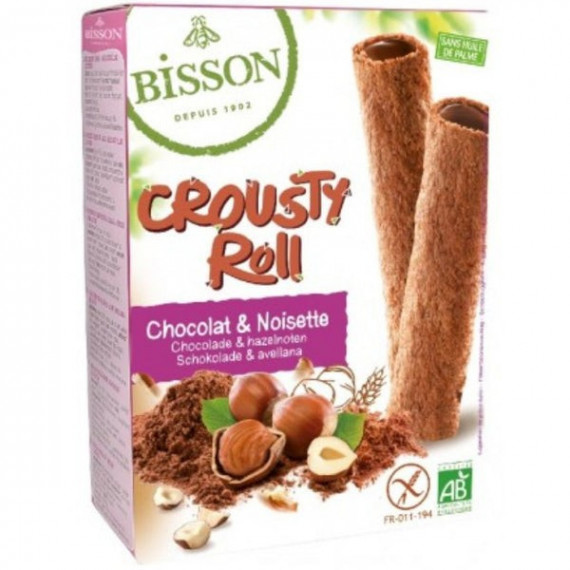 BISSON GALLETA ROLL RELLENAS CHOCOLATE Y AVELLANAS - 125G REF: EB9358