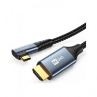JOYRROM Cable Trenzado Tipo C A HDMI Acodado 4K 2Mtrs SY-20C1 Negro