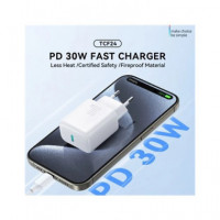 JOYROOM Cargador Red Tipo C + Cable Datos Tipo C M/m 1MTR 30W Blanco