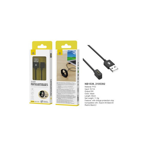 ONE PLUS Cable de Carga NB1539 Para Smartwatch Xiaomi 8/Redmi 2/smartwatch 3 active  5W Magnetico