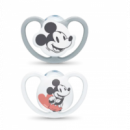 NUK SPACE MICKEY CHUPETE 0 - 6 MESES 2 UNIDADES GRIS/BLANCO
