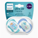 AVENT CHUPETE ULTRA AIR HAPPY 6-18 MESES 2 UNIDADES