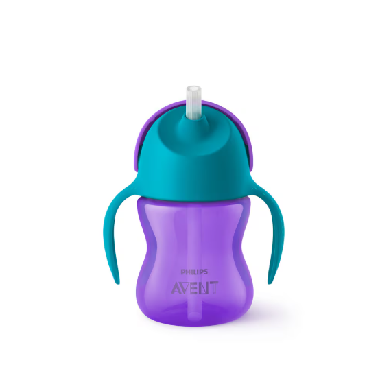 AVENT VASO PAJITA 210 ML + 9 MESES  MORADO