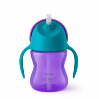 AVENT VASO PAJITA 210 ML + 9 MESES  MORADO