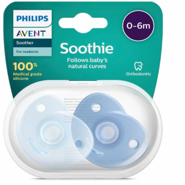 AVENT CHUPETE SILICONA PHILIPS CURVED SOOTHIES  0- 6 M NIÑO