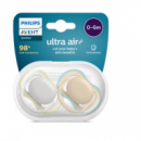AVENT CHUPETE SILICONA PHILIPS  ULTRA AIR 0 - 6 MESES 2 UNIDADES