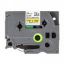 Cinta Brother TZe-SL651 Laminada Súper Adhesiva Negro sobre Amarillo 24mm x 8m