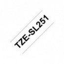 Cinta Laminada Brother TZE-SL251, 24mm x 8m, Negro sobre Blanco