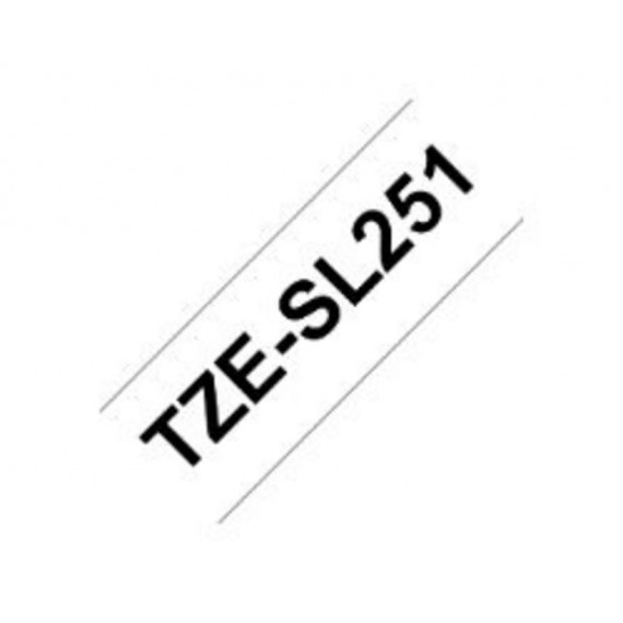 Cinta Laminada Brother TZE-SL251, 24mm x 8m, Negro sobre Blanco