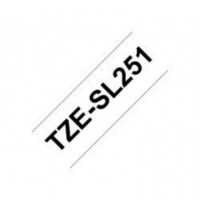 Cinta Laminada Brother TZE-SL251, 24mm x 8m, Negro sobre Blanco