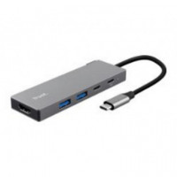 Adaptador Multipuerto Trust Dalyx 5 en 1 USB-C Gris
