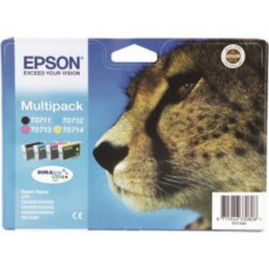 Epson T0715 Multipack de Tinta Original Negro y Tricolor