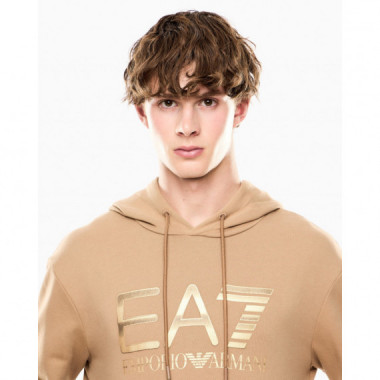 Sudadera con capucha de algodón elástico con maxilogotipo Logo Series de Armani Exchange
