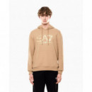 Sudadera con capucha de algodón elástico con maxilogotipo Logo Series de Armani Exchange