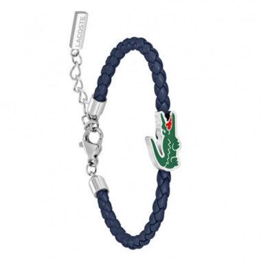 PULSERA PIEL TRENZADA AZUL