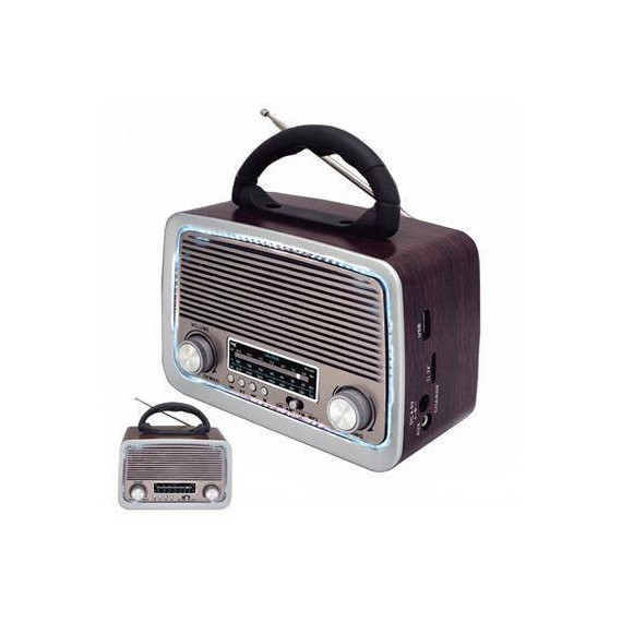 SAMI RS-11807 Radio Retro Madera Analogica 3 Bandas/Usb/SD/AUX/BT