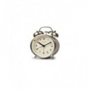 TIMEMARK Reloj Despertador De Campana Metalico Gris,Rosa ,Dorado Pequeño CL-503