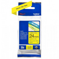 Cinta BROTHER P-touch Laminada Negro sobre Amarillo 24MM 8M (TZE-651)