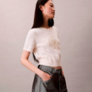 Camiseta punto Jersey Cropped con monograma