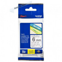 Cinta BROTHER P-touch Laminada Negro sobre Transparente 6MM 8M (TZE-111)