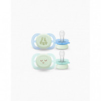 AVENT CHUPETE SILICONA PHILIPS  ULTRA START NOCTURNO 0 - 2 MESES 2 UNIDADES NIÑO
