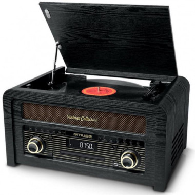 Muse MT115W Tocadisco Bluetooth/Radio/CD Negro