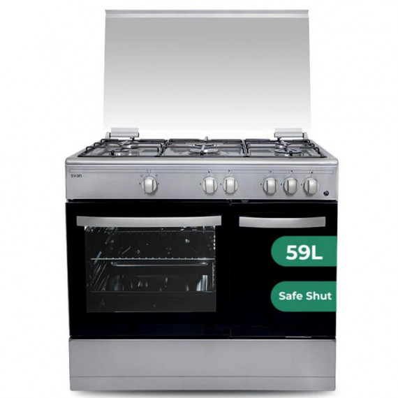 Svan SKMW4601X Cocina Mixta Butano con Wok y Horno Inox