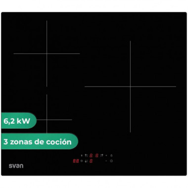 Svan Placa de Inducci&oacute;n SI3602B 3 Zonas 6200W