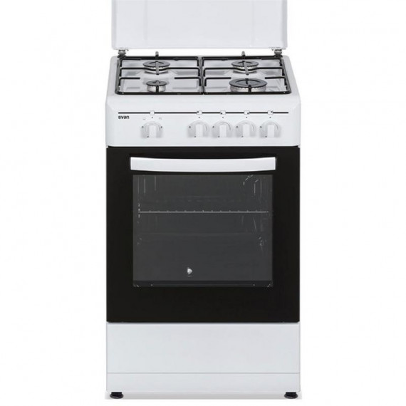 Svan SKG4500TM Cocina a Gas Butano 4 Fuegos Horno 43L Grill Blanco