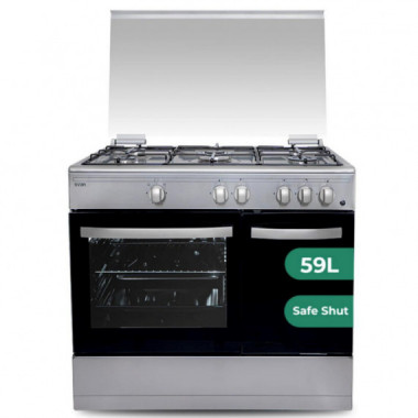 Svan SKMW4601X Cocina Mixta Butano 60cm con Wok Horno 56L Inox