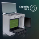 Svan SKMW4601X Cocina Mixta Butano 60cm con Wok Horno 56L Inox