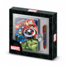 Diario Plush + Bolígrafo de 6 Colores Los vengadores Marvel