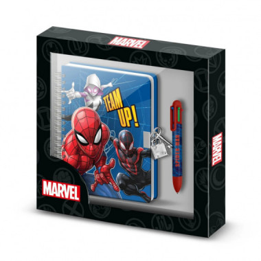 Diario Plush + Bol&iacute;grafo de 6 Colores spiderman Marvel