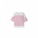 camisetas mujer Camiseta Salsa Jeans de Rayas con Branding