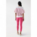 camisetas mujer Camiseta Salsa Jeans de Rayas con Branding