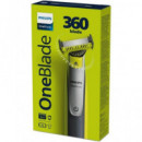 PHILIPS Afeitadora ONEBLADE 360 Blane Cara+Cuerpo QP2834/23