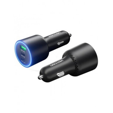 VENTION Cargador de Coche 2X Tipo C 1XUsb 100W Negro FFQBO