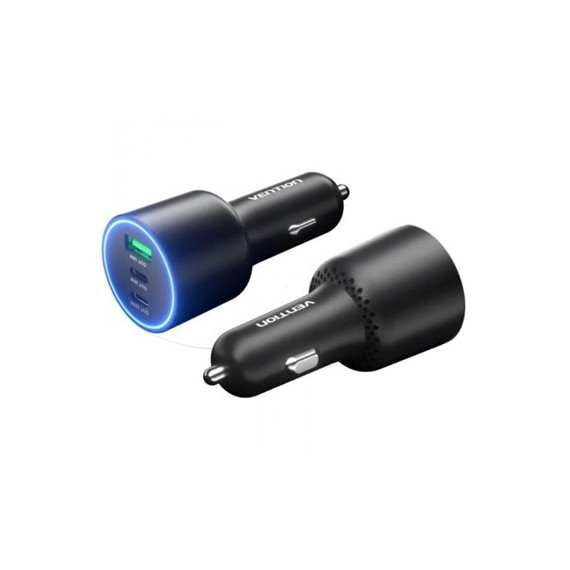 VENTION Cargador de Coche 2X Tipo C 1XUsb 100W Negro FFQBO