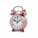 SAMI Reloj Despertador Analogico Con Campana Metalico Surtidos Dorado Bronze Negro CL-510