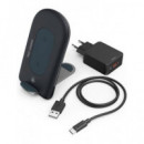 HAMA Kit Cargador Red Por Usb + Cable Tipo C A Usb + Cargador Inalambrico Induccion 15W 187262