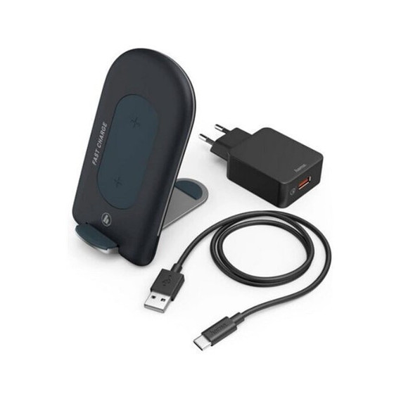 HAMA Kit Cargador Red Por Usb + Cable Tipo C A Usb + Cargador Inalambrico Induccion 15W 187262
